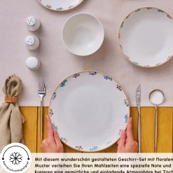 Karaca Forever Bone New Brillo 53-Teiliges 12-Personen Geschirrset