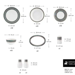 Karaca Forever Bone New Cordoba 53-Teiliges 12-Personen Geschirrset