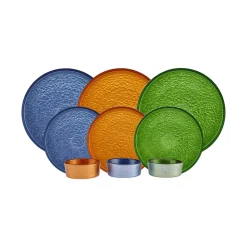 Karaca Glacier für 6 Personen Frühstücksset und Servierschalen, 18 Teilig, Glas