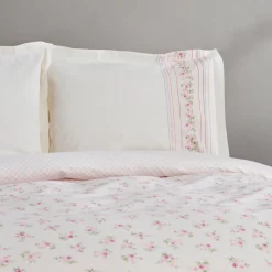 Karaca Glen Doppel Bettwäscheset 100% Baumwolle Rosa 200x220 Cm