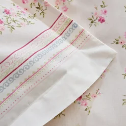 Karaca Glen Einzelbett Bettwäsche Set, 100% Baumwolle, Rosa