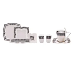 Karaca Globe 32-teiliges Frühstückssets und Servierschalen quadratisch