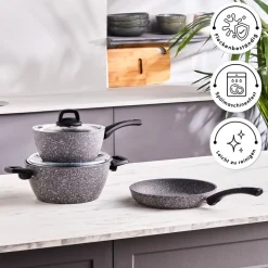 Karaca Gris Biogranite Induktion-Basis Kochgeschirr-Set, 5 Teilig