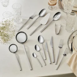 Karaca Halley 91-teiliges Edelstahl-Besteckset mit Servierbesteck für 12 Personen, Silber