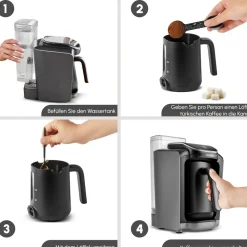 Karaca Hatır Aqua Wassertank Automatische Türkische Kaffeemaschine Galaxy Grey
