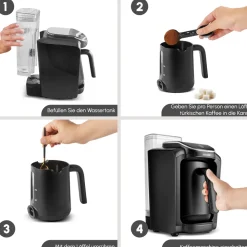 Karaca Hatır Aqua Wassertank Automatische Türkische Kaffeemaschine Schwarz
