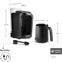 Karaca Hatır Aqua Wassertank Automatische Türkische Kaffeemaschine Schwarz