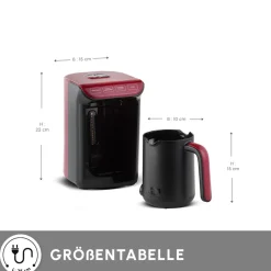 Karaca Hatır Kaffeemaschine mit Röstfunktion Rot, 535W