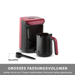 Karaca Hatır Kaffeemaschine mit Röstfunktion Rot, 535W