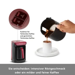 Karaca Hatır Kaffeemaschine mit Röstfunktion Rot, 535W