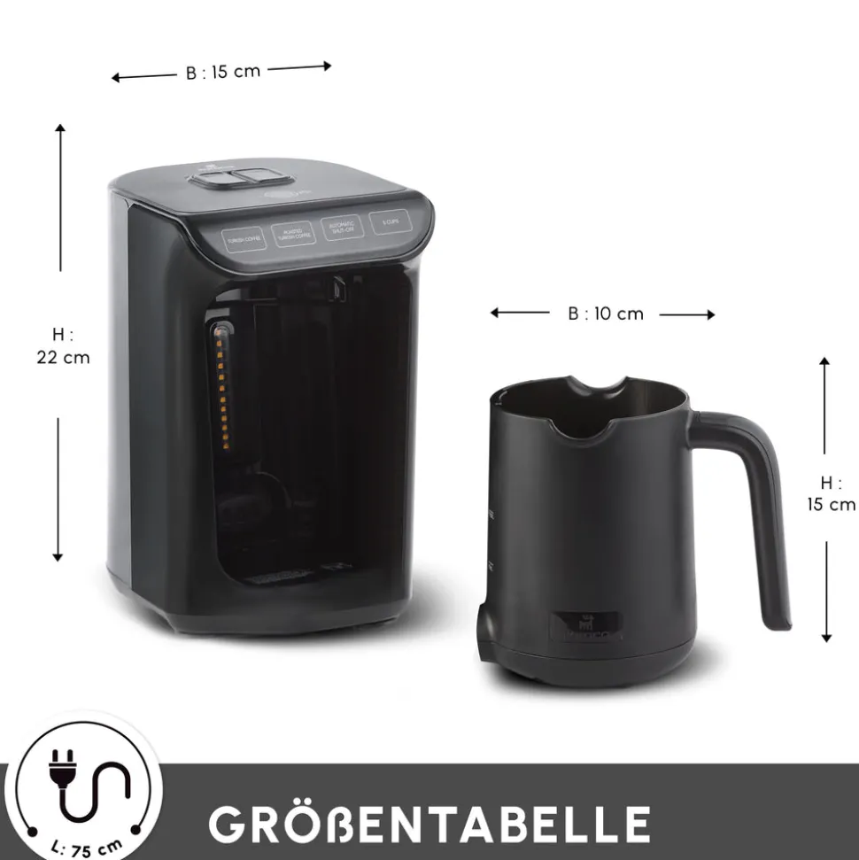Karaca Hatır Kaffeemaschine mit Röstfunktion Shiny Black, 535 W