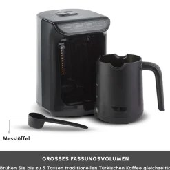 Karaca Hatır Kaffeemaschine mit Röstfunktion Shiny Black, 535 W