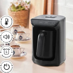 Karaca Hatır Kaffeemaschine mit Röstfunktion Shiny Black, 535 W