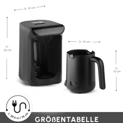 Karaca Hatır Koz Milky Türkische Kaffeemaschine, Glänzend Schwarz