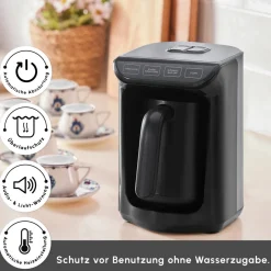 Karaca Hatır Koz Milky Türkische Kaffeemaschine, Glänzend Schwarz