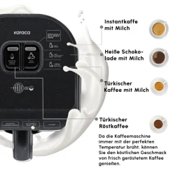 Karaca Hatır Koz Milky Türkische Kaffeemaschine, Glänzend Schwarz