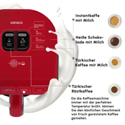 Karaca Hatır Koz Milky Türkische Kaffeemaschine Red