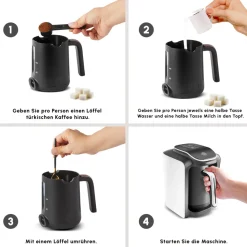 Karaca Hatır Neo Türkische Kaffeemaschine mit Milch – Porcelain White