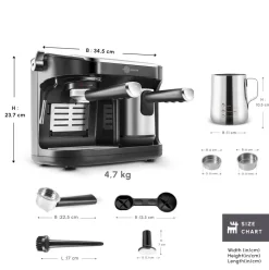 Karaca Hatır Perfetto Espresso und Türkischer Kaffee Maschine INOX