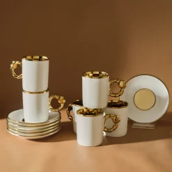 Karaca Herzförmiges Kaffeetassen-Set für 6 Personen – 80 ml