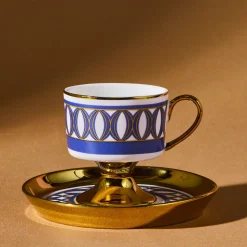 Karaca Hilal 4-teiliges Porzellan Türkisch-Kaffeetassen-Set, 85 ml, Mehrfarbig