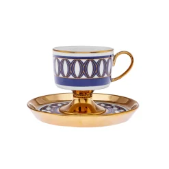 Karaca Hilal 4-teiliges Porzellan Türkisch-Kaffeetassen-Set, 85 ml, Mehrfarbig