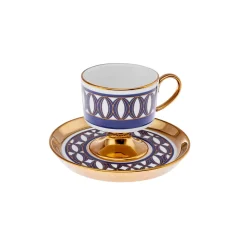 Karaca Hilal 4-teiliges Porzellan Türkisch-Kaffeetassen-Set, 85 ml, Mehrfarbig