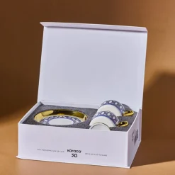 Karaca Hilal 4-teiliges Porzellan Türkisch-Kaffeetassen-Set, 85 ml, Mehrfarbig