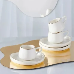 Karaca Hole Porzellan Kaffeetasse Set für 6 Personen 90ml