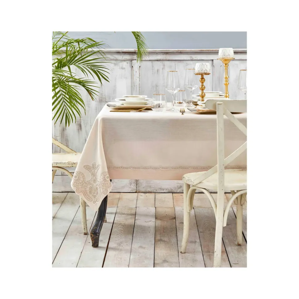 Karaca Home Ades Beige französische Spitzendecke 160 x 240