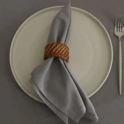 Karaca Home Belle Saum 2-teiliges Stoffserviette Grau