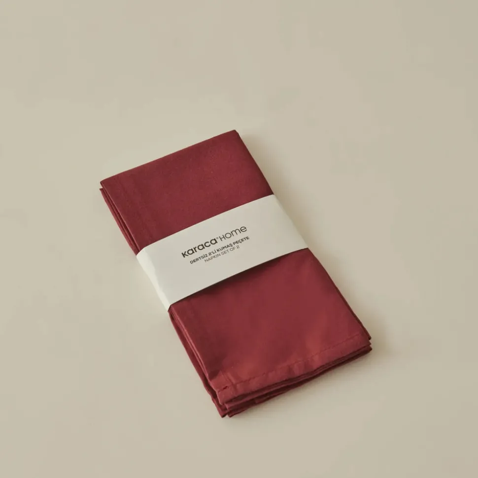 Karaca Home Belle Saum 2-teiliges Stoffserviette Bordeaux