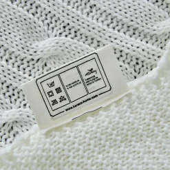 Karaca Home Bone Farbe Cable Knit Throw Öko-Tex Zertifiziert
