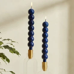 Karaca Home Buble Kerzenleuchter Kerze 2 Teile, Marineblau