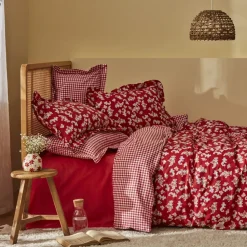 Karaca Home Carlo 100% Baumwolle Einzel Bettbezug Set Rot