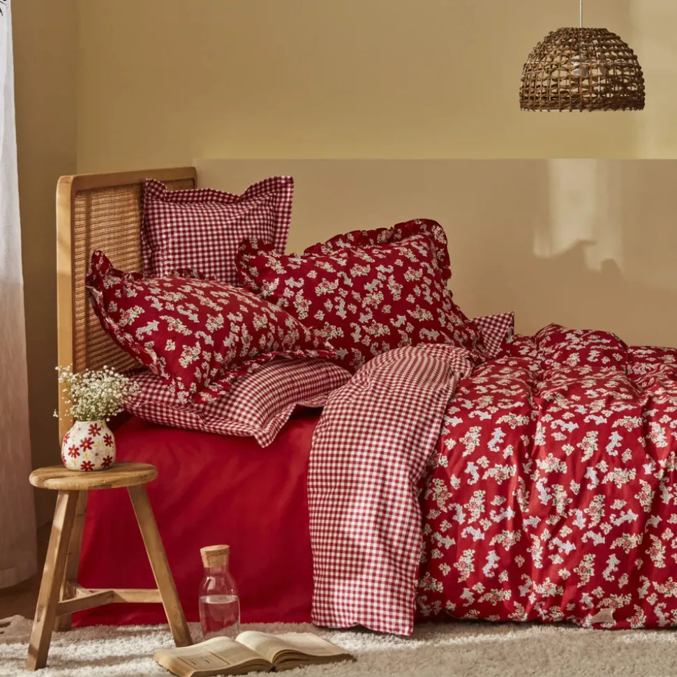 Karaca Home Carlo 100% Baumwolle Einzel Bettbezug Set Rot