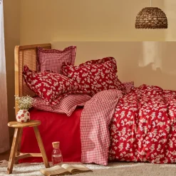 Karaca Home Carlo 100% Baumwolle Einzel Bettbezug Set Rot