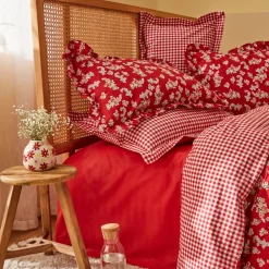 Karaca Home Carlo Doppel Bettwäscheset 100% Baumwolle Rot 200x220 Cm