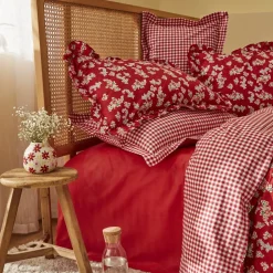 Karaca Home Carlo Doppel Bettbezug Set, 100% Baumwolle, Rot