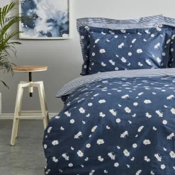 Karaca Home Daisy 100% Baumwolle Einzel Bettbezug Set Indigo