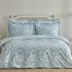 Karaca Home Daisy 100% Baumwolle Doppel Bettbezug Set, Mint