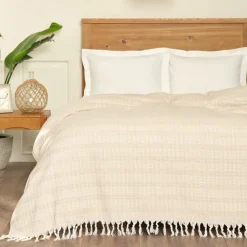 Karaca Home Destina Beige Doppel-Mehrzweckdecke