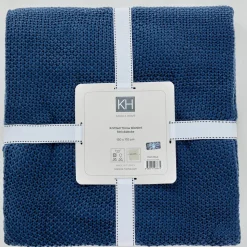 Karaca Home Dunkelblau Strickdecke Öko-Tex Zertifiziert