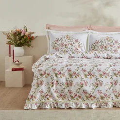 Karaca Home Emilie 100% Baumwolle Doppelbettdecken-Set - Rosa