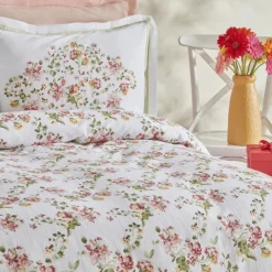 Karaca Home Emilie 100% Baumwolle Doppelbettdecken-Set - Rosa