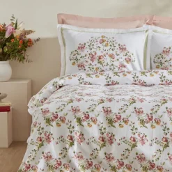 Karaca Home Emilie 100% Baumwolle Doppelbettdecken-Set - Rosa