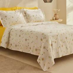 Karaca Home Emma 100% Baumwolle Doppelbett-Pike-Set Gelb