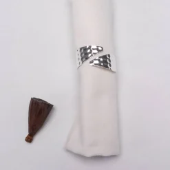 Karaca Home Gehämmerter Silber 2 Stück Serviettenring