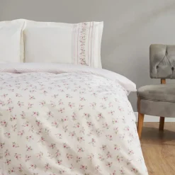 Karaca Home Glen Doppel Bettbezug Set, 100% Baumwolle, Rosa