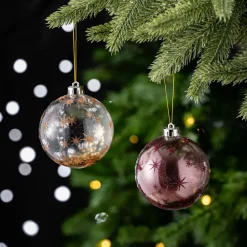 Karaca Home Glitzerkugel Christbaumschmuck, 4er Set, 8 cm